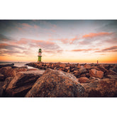 Sonnenaufgang Westmole Warnemünde