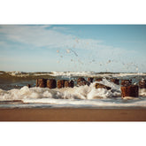 Wellenspritzer an Weststrandbuhne