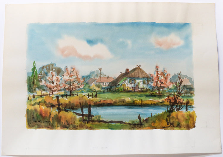 Original Aquarell - Helmut Maletzke - 70*50cm