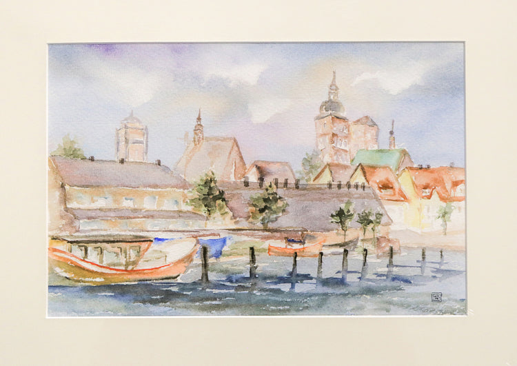 Original Aquarell - unleserlich Signiert - 22*31,5cm