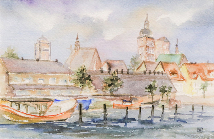 Original Aquarell - unleserlich Signiert - 22*31,5cm