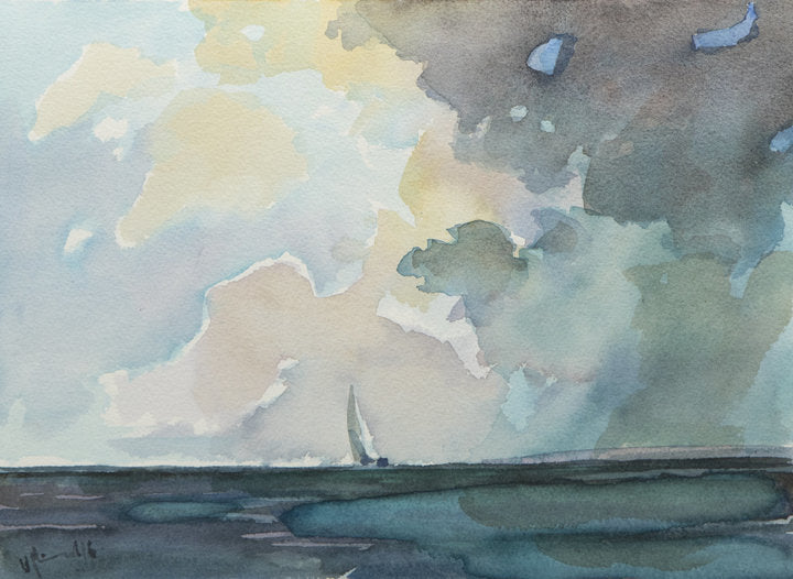 Original Aquarell - unleserlich signiert - 35*25cm