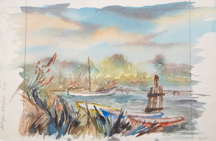 Original Aquarell- unleserlich signiert - 35*28cm