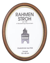 Ovalrahmen Nußbaum Goldkante