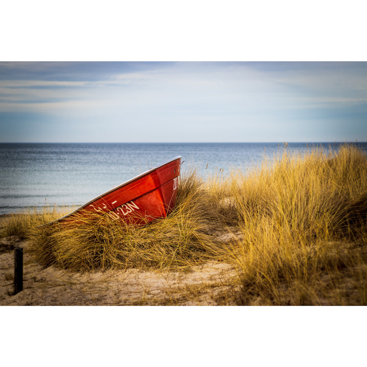 Boot am Strandaufgang