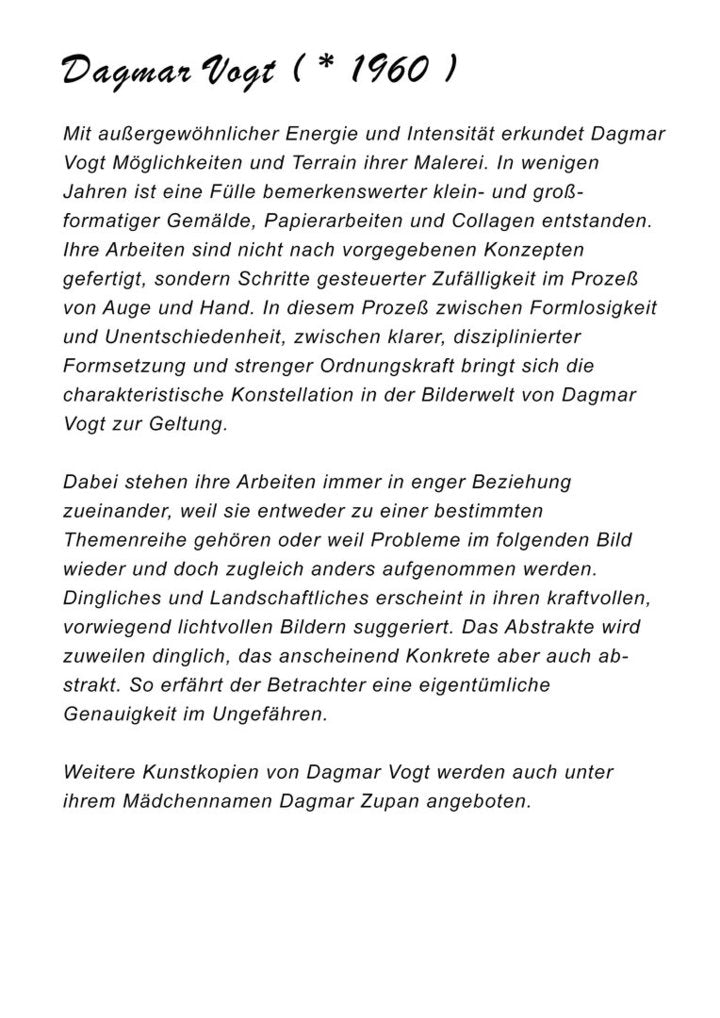 Kunstdruck - Dagmar Vogt - 25*70cm